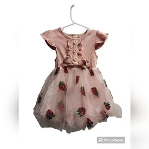 Toddler girls strawberry dress size 12-18 mo